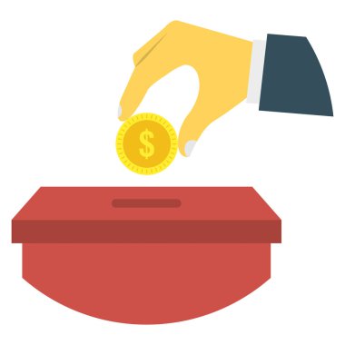 Kutu & dolar için İş Yönetimi Düz simgesi 