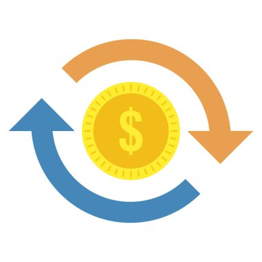 Para ve senkronizasyon için İş Yönetimi Düz simgesi 