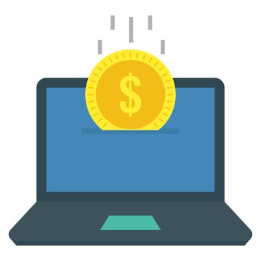 Çevrimiçi & dolar için İş Yönetimi Düz simgesi