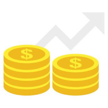 Para & büyümesi için İş Yönetimi Düz simgesi 