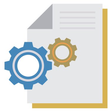 Belge ayarları için İş Yönetimi Düz simgesi 