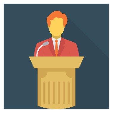 Çalışanların sunumu için İş Yönetimi Düz simgesi 