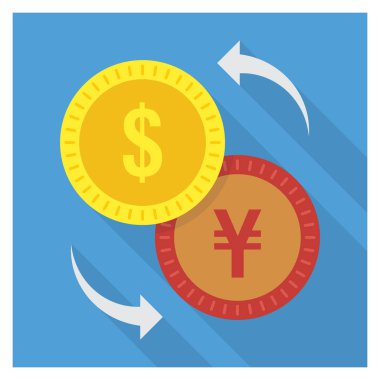 Yen & para birimi için İş Yönetimi Düz simgesi