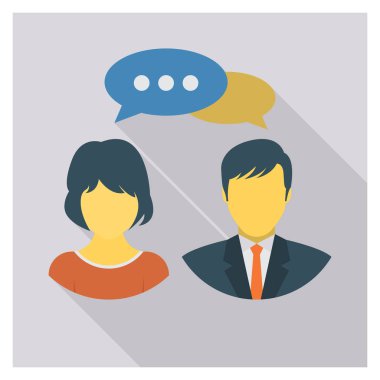 Metin & ileti için İş Yönetimi Düz simgesi 