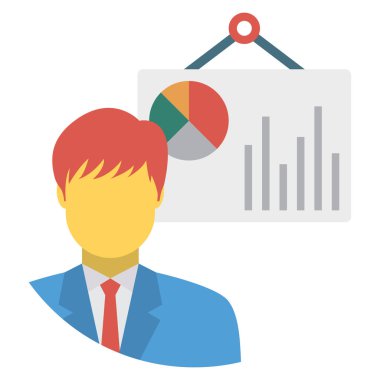 Grafik & raporu için İş Yönetimi Düz simgesi 