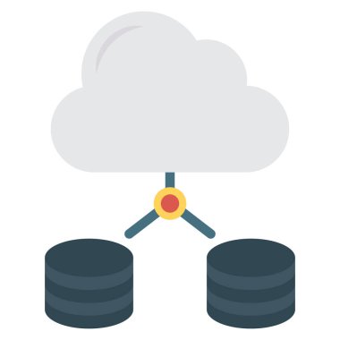 Veritabanı & bulutu için İş Yönetimi Düz simgesi 