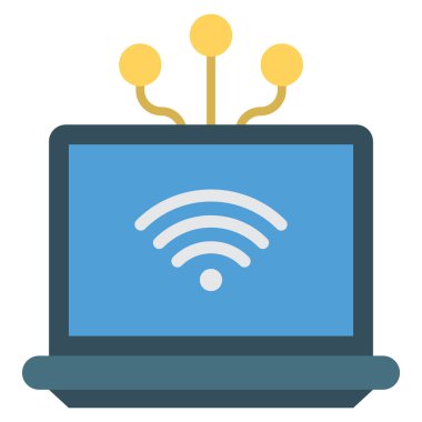 Bilgisayar & wifi için İş Yönetimi Düz simgesi 