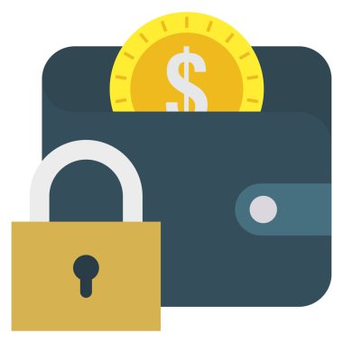 Cüzdan & dolar için İş Yönetimi Düz simgesi 