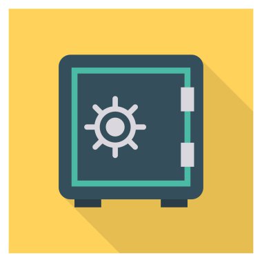 Güvenli & güvenlik için İş Yönetimi Düz simgesi 