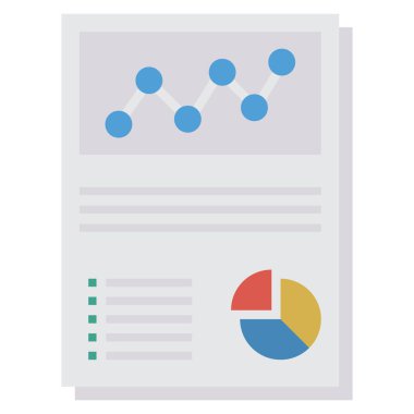 Rapor & analizleri için İş Yönetimi Düz simgesi 