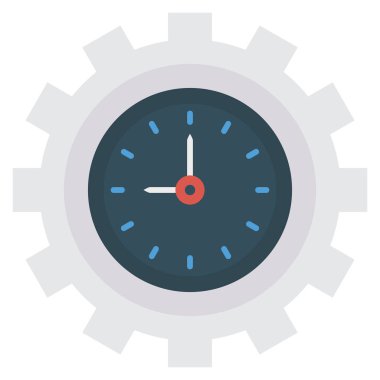 Saat ve saat için İş Yönetimi Düz simgesi