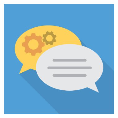 Metin & kabarcığı için İş Yönetimi Düz simgesi 