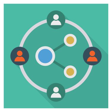 Ağ paylaşımı için İş Yönetimi Düz simgesi 