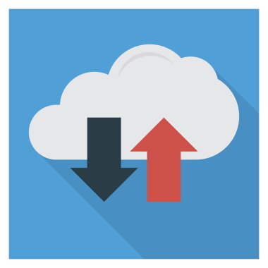 Depolama ve indirme için İş Yönetimi Düz simgesi 