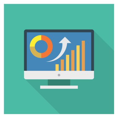Grafik & raporu için İş Yönetimi Düz simgesi 