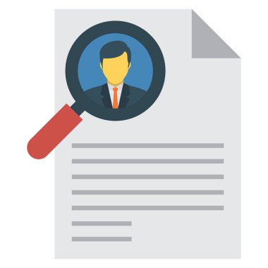 Cv & dosyası için İş Yönetimi Düz simgesi