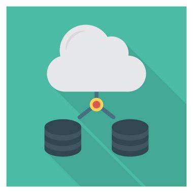 Veritabanı & bulutları için İş Yönetimi Düz simgeleri 