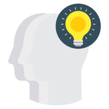 Fikir & beyni için İş Yönetimi Düz simgeleri 