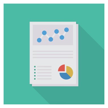 Rapor & analizleri için İş Yönetimi Düz simgesi 