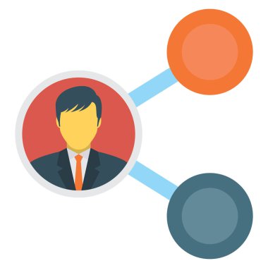 Bağlantı & çalışanı için İş Yönetimi Düz simgesi