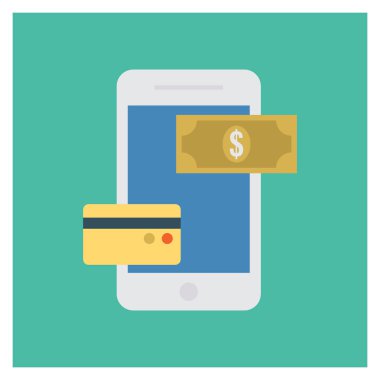 Çevrimiçi & kredi için İş Yönetimi Düz simgesi