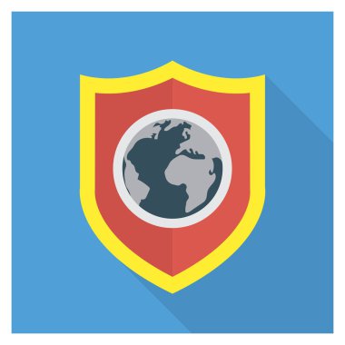 Dünya & bağlantısı için İş Yönetimi Düz simgesi 