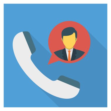 Arama ve konuşma için İş Yönetimi Düz simgesi 