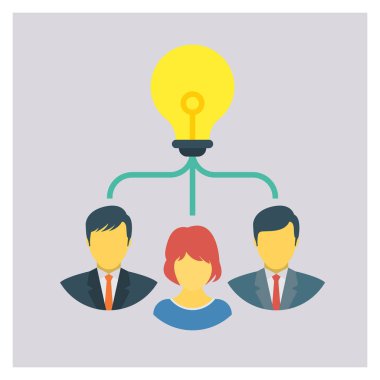 Düşünce ve fikir için İş Yönetimi Düz simgesi