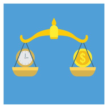 Ölçek & saati için İş Yönetimi Düz simgesi 