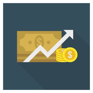 Geliri artırmak için İş Yönetimi Düz simgesi 