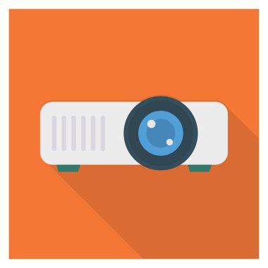 Projektör & sunumu için İş Yönetimi Düz simgesi 