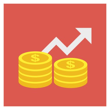 Para & büyümesi için İş Yönetimi Düz simgesi 