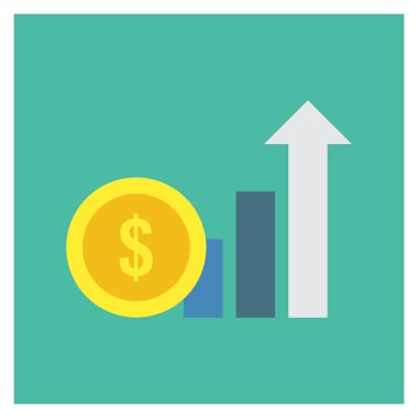 Dolar artışı için İş Yönetimi Düz simgesi