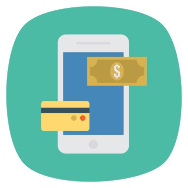 Çevrimiçi & kredi için İş Yönetimi Düz simgesi