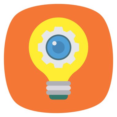 Fikir & ampulü için İş Yönetimi Düz simgesi