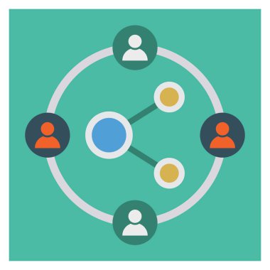 Ağ paylaşımı için İş Yönetimi Düz simgesi 