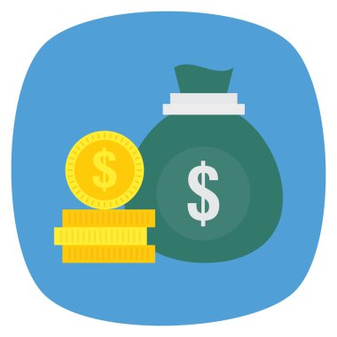 Çuval & sikkeler için İş Yönetimi Düz simgesi 