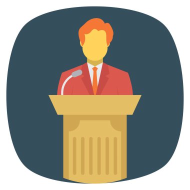 Çalışanların sunumu için İş Yönetimi Düz simgesi 