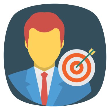 Odaklanma ve başarıya ulaşmak için İş Yönetimi Düz simgesi 