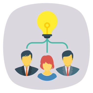 Düşünce ve fikir için İş Yönetimi Düz simgesi