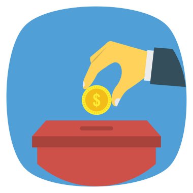 Kutu & dolar için İş Yönetimi Düz simgesi 