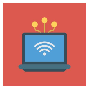 Bilgisayar & wifi için İş Yönetimi Düz simgesi 