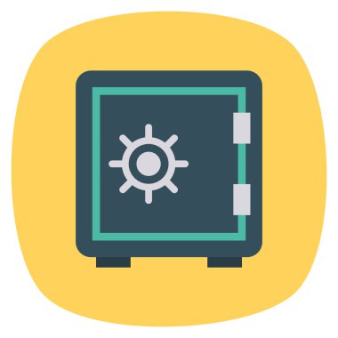 Güvenli & güvenlik için İş Yönetimi Düz simgesi 