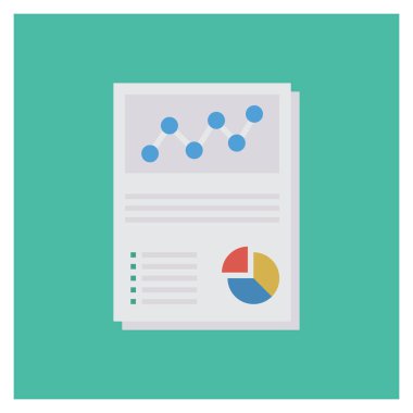 Rapor & analizleri için İş Yönetimi Düz simgesi 