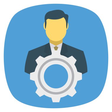 İş ve yönetim dairesi ikonu. İşadamı