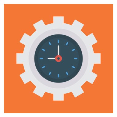 Saat ve saat için İş Yönetimi Düz simgesi