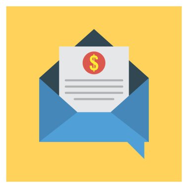 Posta & Fatura için İş Yönetimi Düz simgesi 