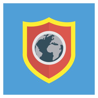 Dünya & bağlantısı için İş Yönetimi Düz simgesi 