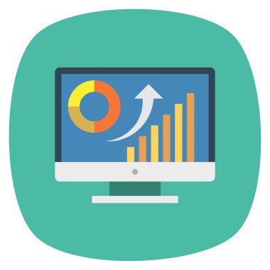 İş ve yönetim dairesi ikonu. bilgisayar