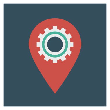 Harita & ayarı için İş Yönetimi Düz simgesi